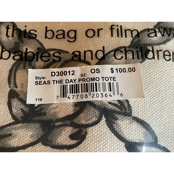 NEW  Brighton Seas The Day Promo Tote NEW Sailor Girl Waves 14.5x15.5" - Picture 6 of 6